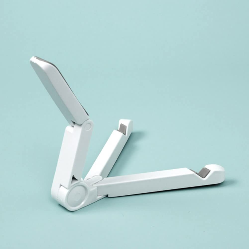 Adjustable Smartphones Tablets Holder Foldable Portable Stand Adjustable Tablet Holder Stand，Desktop Solid Universal (White)