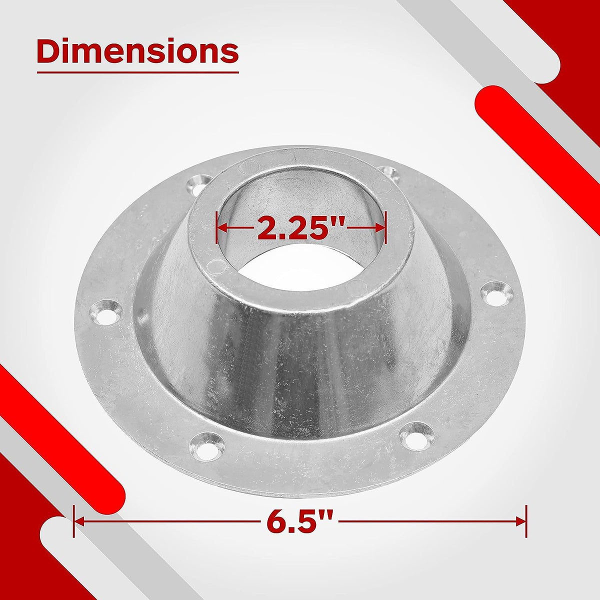 Aluminum Pedestal Table Base Flange - Table and Floor Mounting Base with 6 Mounting Holes - Includes Mounting Screws