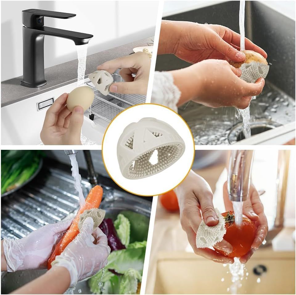 Egg Brush Cleaner Silicone Brush Reusable Scrubber Easy to Clean Reusable Cleaning Tool Kitchen Tool