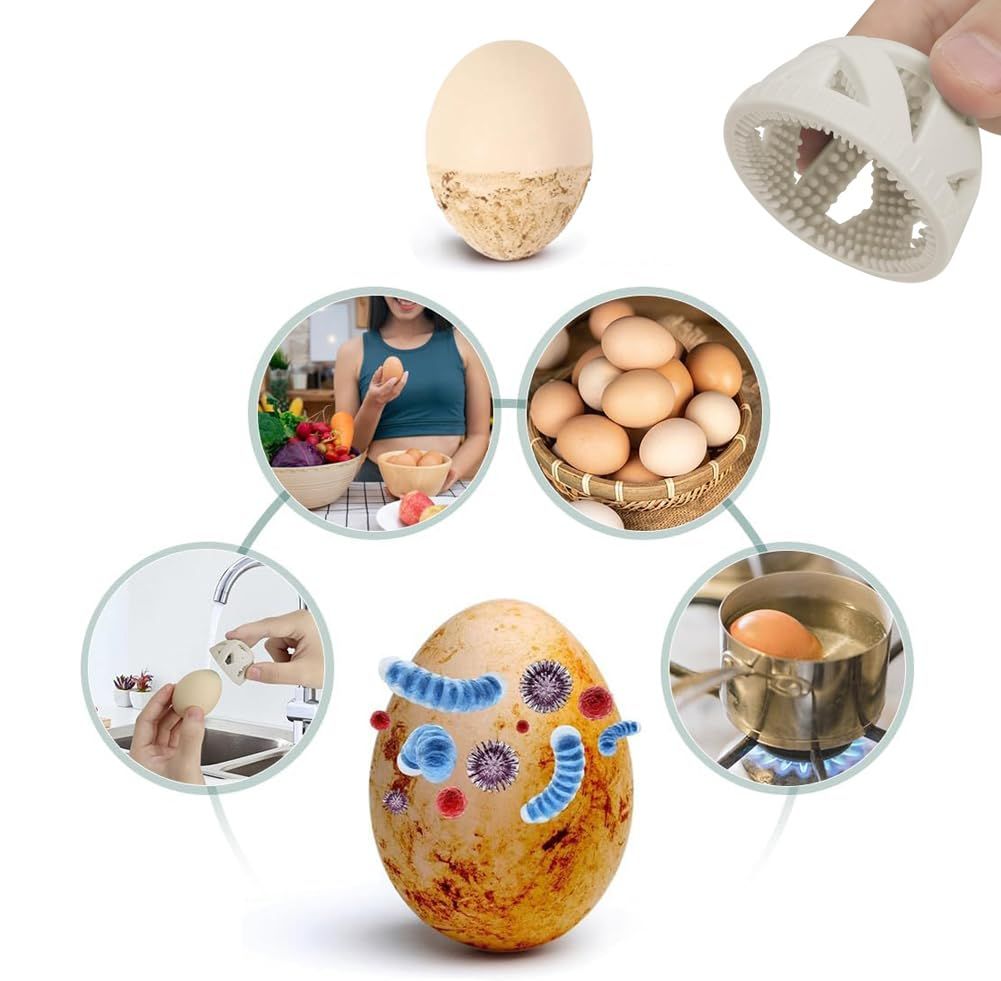 Egg Brush Cleaner Silicone Brush Reusable Scrubber Easy to Clean Reusable Cleaning Tool Kitchen Tool