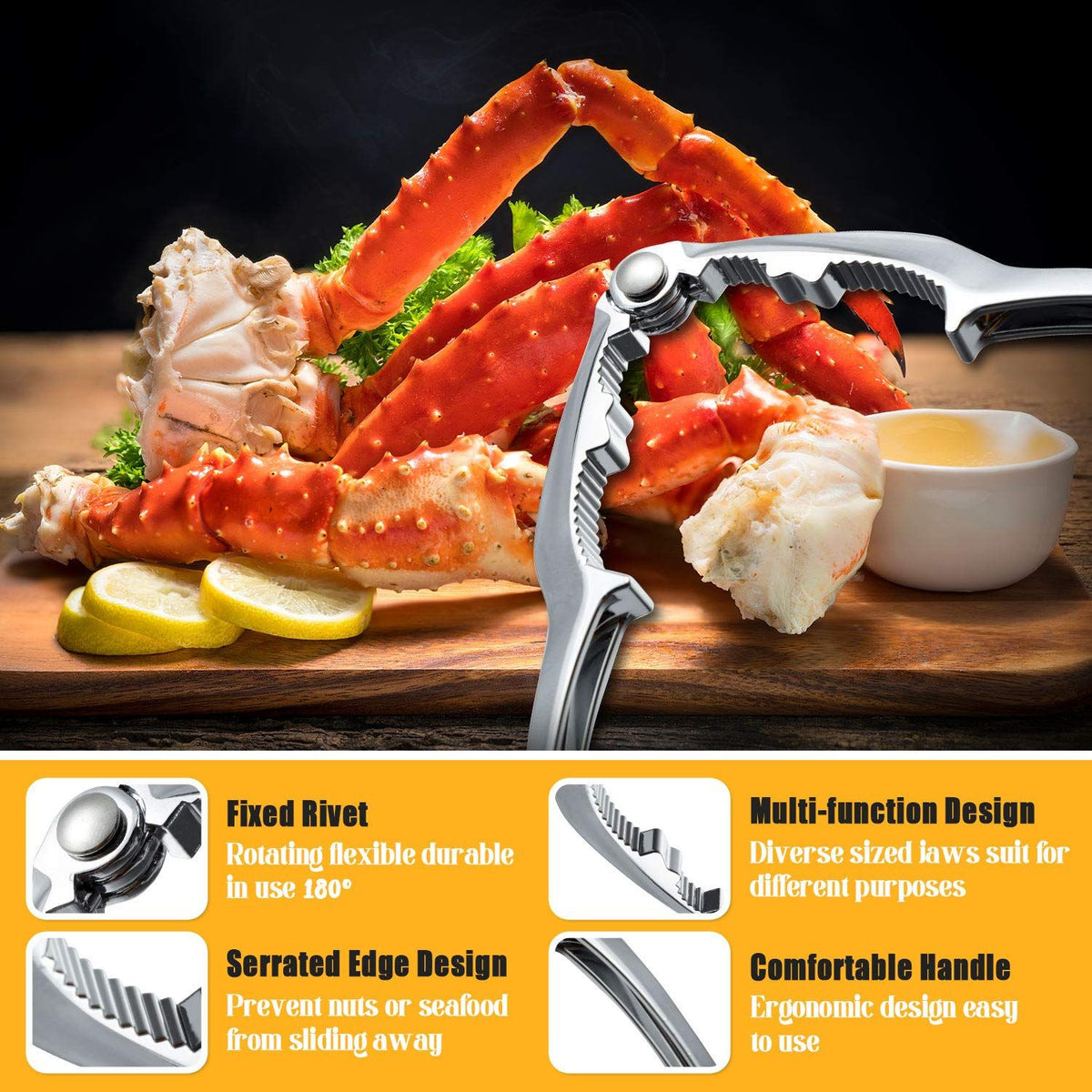 12 Pcs Crab Crackers and Tools, Crab Crackers Sets, Lobster Crackers, Heavy Duty Seafood Cracker Tools, Nut Cracker Set