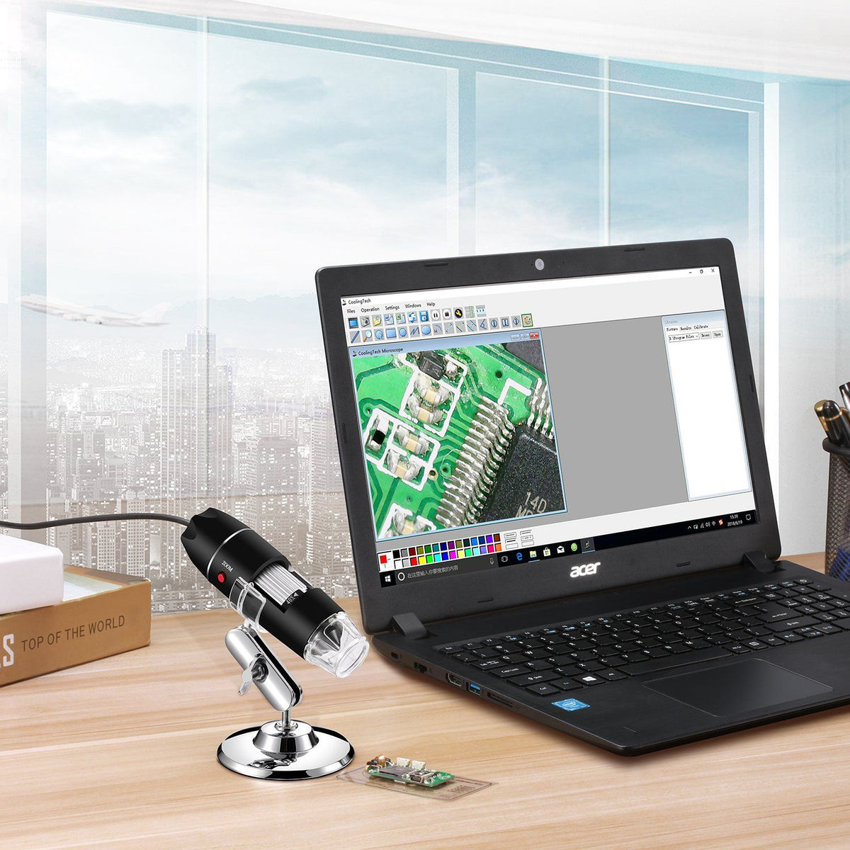 USB Microscope, Digital Handheld 1600X Magnification Endoscope Mini Video Camera with 8 Adjustable LED Lights