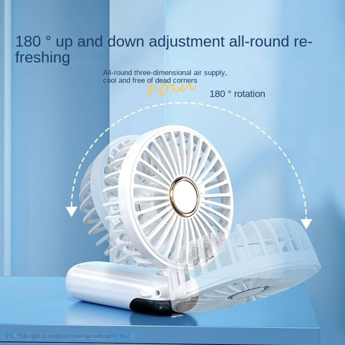 USB charging small handheld fan, mini portable desktop folding dormitory digital display screen, mini endurance fan