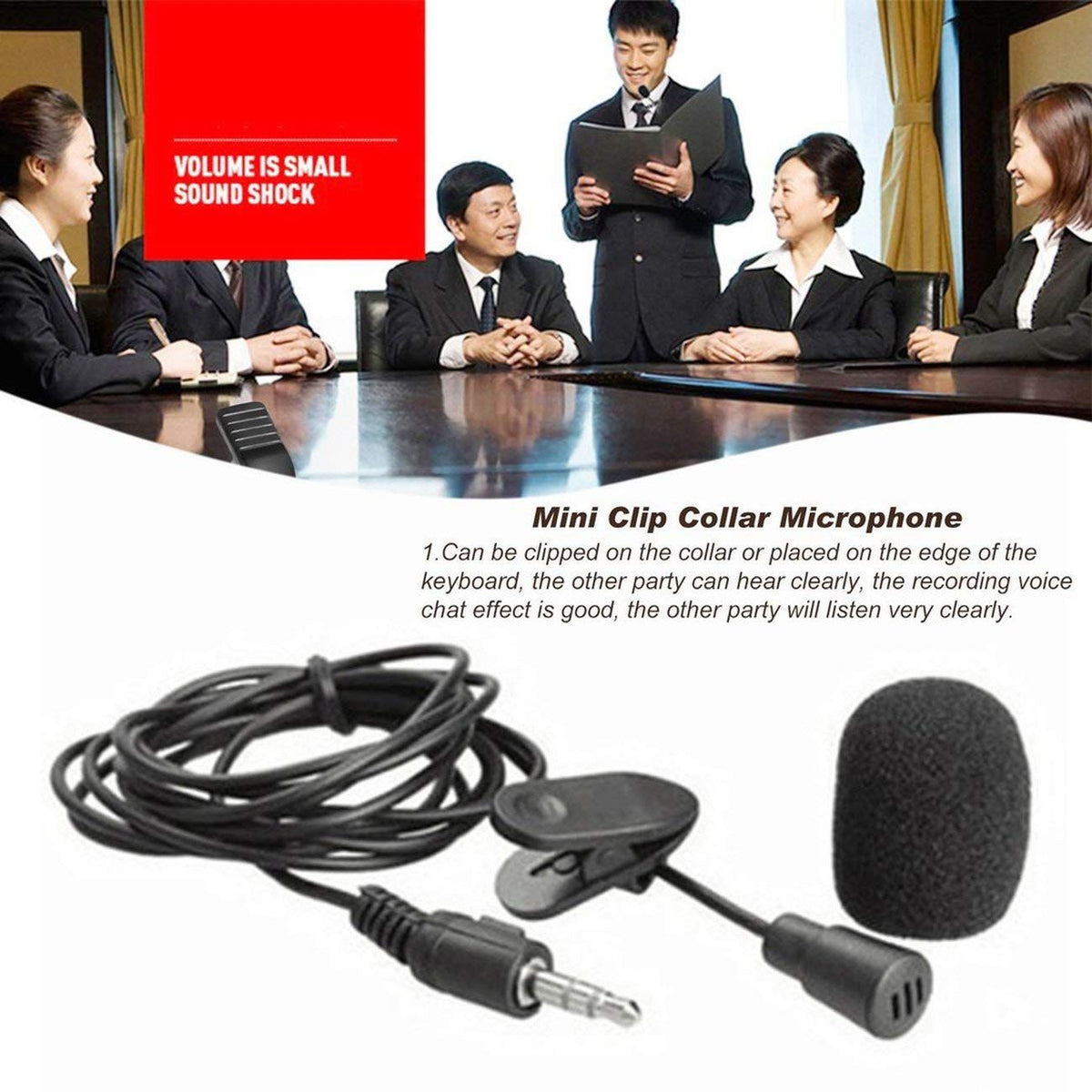 Universal 3.5MM Mini Portable Microphone with Microphone Hands-Free Clip Hands-Free Communication PC Laptop Speaker