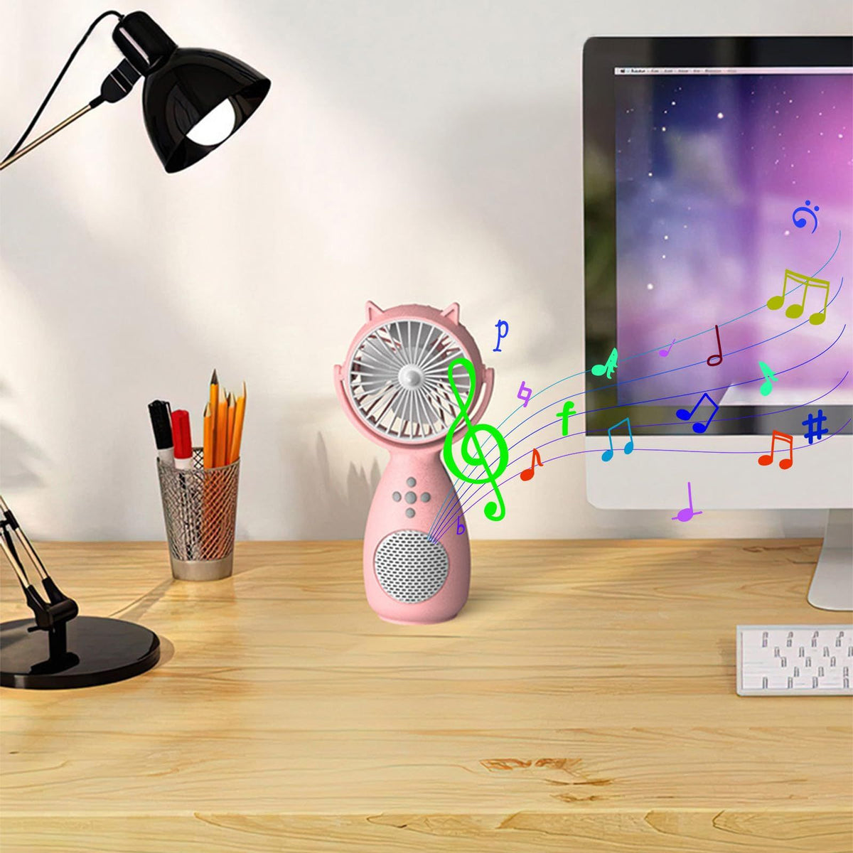 Wireless Speaker Portable Bluetooth Speakers Portable Handheld Mini Multifunctional Small Fan Bluetooth Speaker Integrated