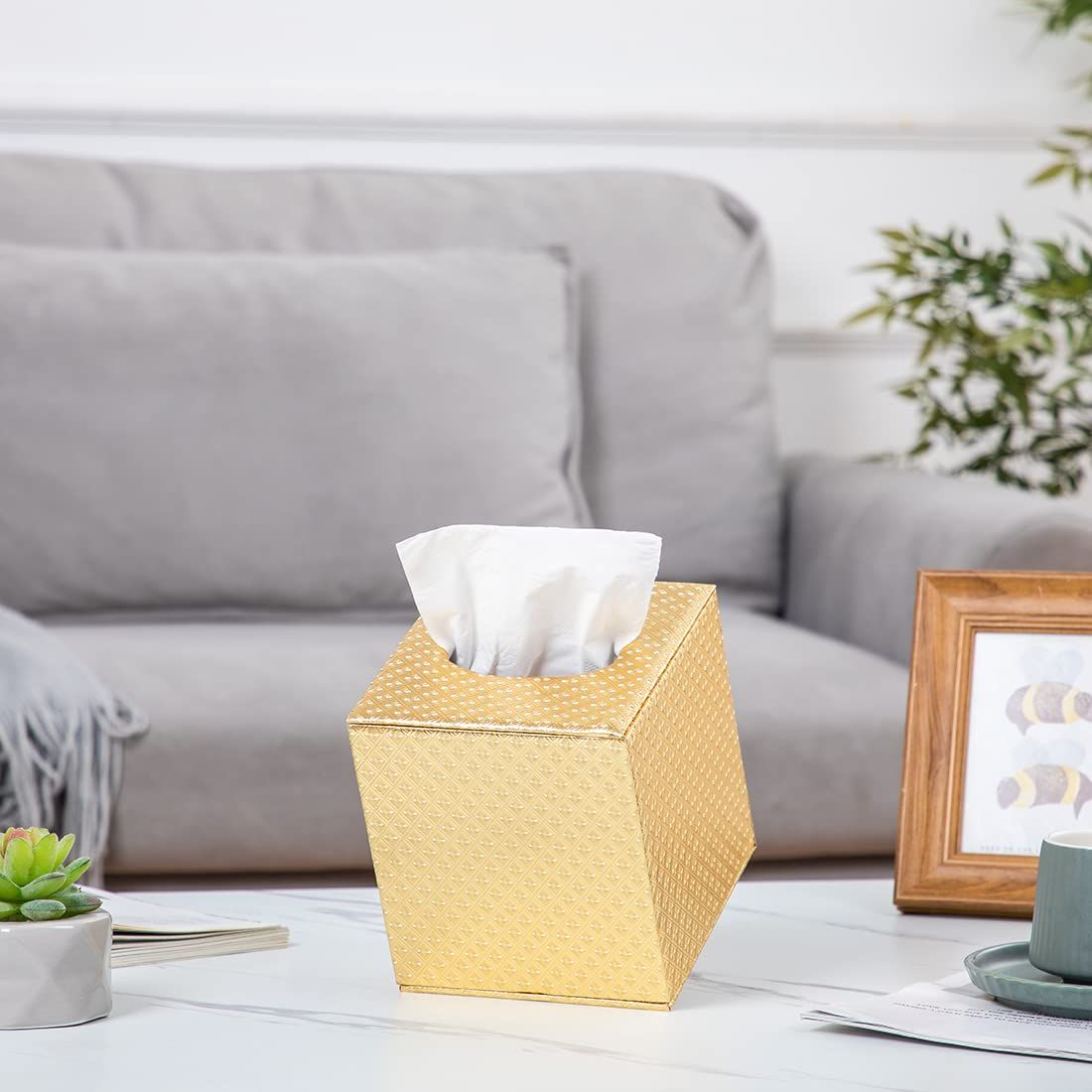 Tissue Box Cover Square,Gold Tissue Box Holders,Tissue Holder for Bathroom Accessories,Bathroom Tissue Holders