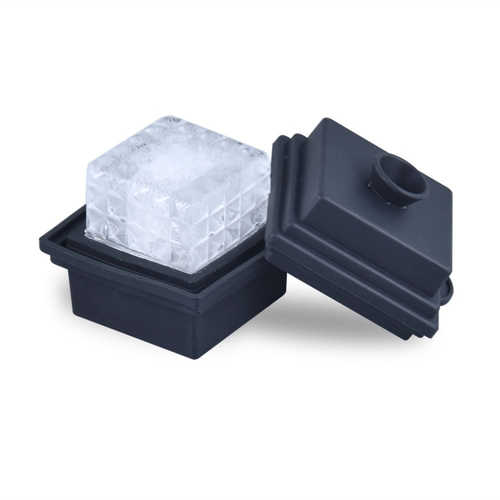 Perfect Etched Large Cubes, Slow Melting for Whiskey and Cocktails, Food Grade Premium Silicone, Dishwasher Safe  (2PCS)