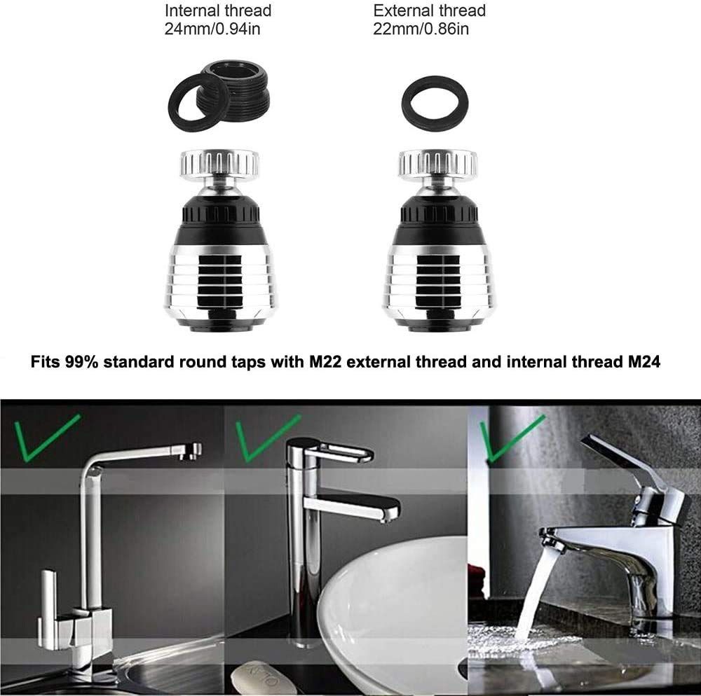 360 Rotate Swivel Water Saving Tap Aerator Diffuser Faucet Nozzle Filter Adapter cleaning more