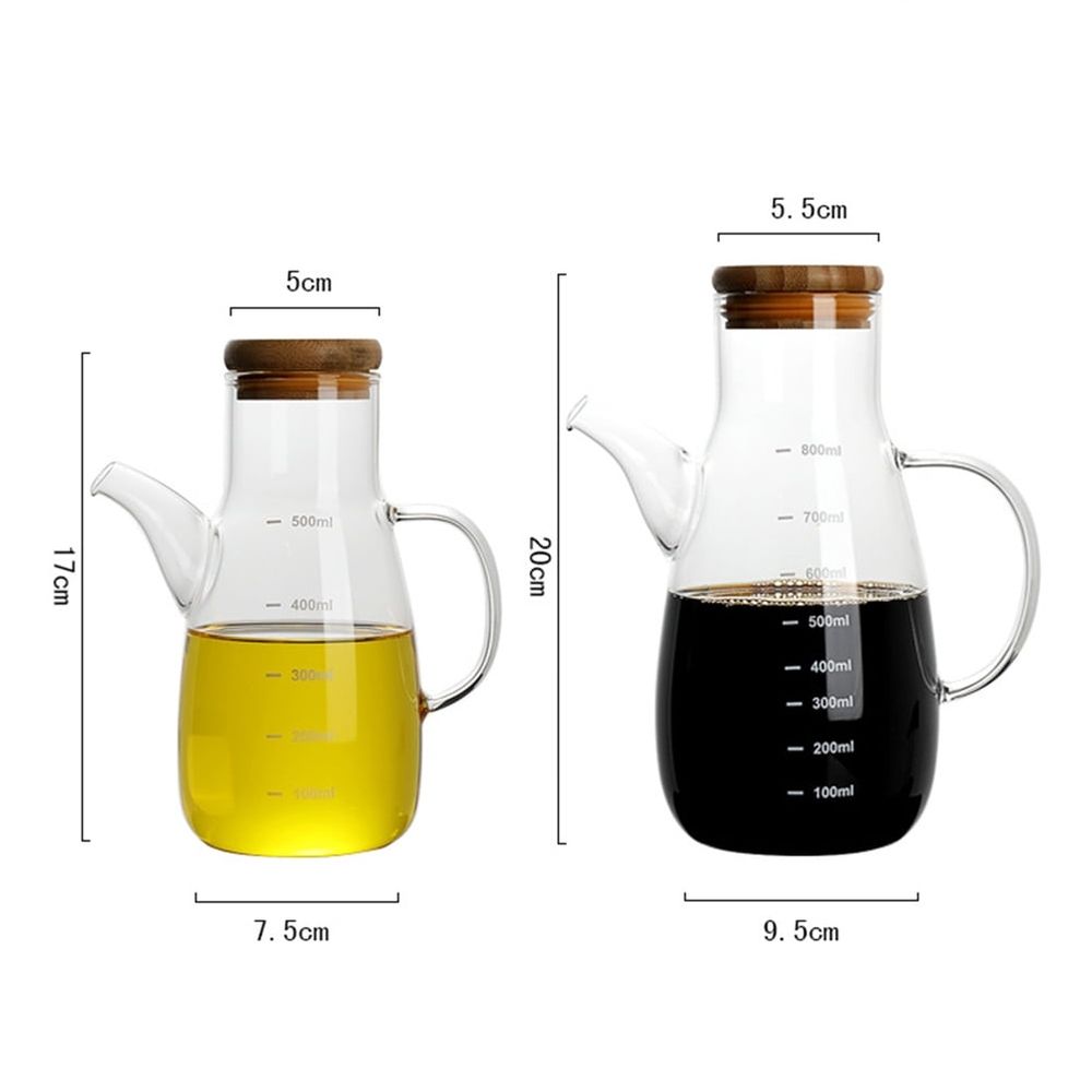 800 Ml Heat-resistant Oil Pot Dispenser ttle Measure Olive
