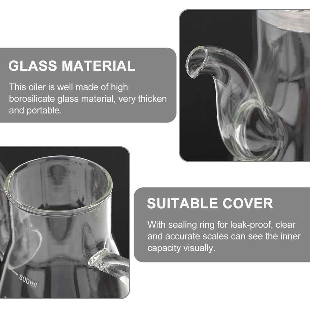 800 Ml Heat-resistant Oil Pot Dispenser ttle Measure Olive