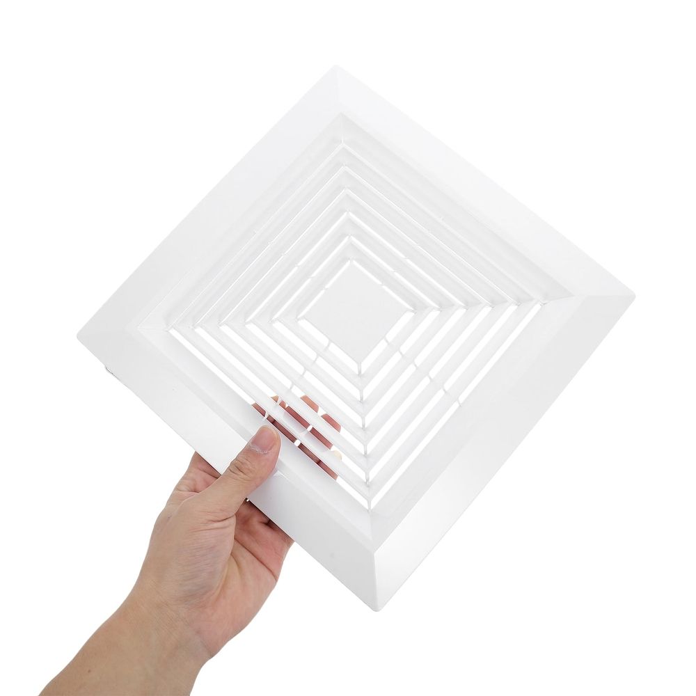 White Plastic Bathroom Fan Vent Cover with Springs for Ceiling Air Diffuser Replacement