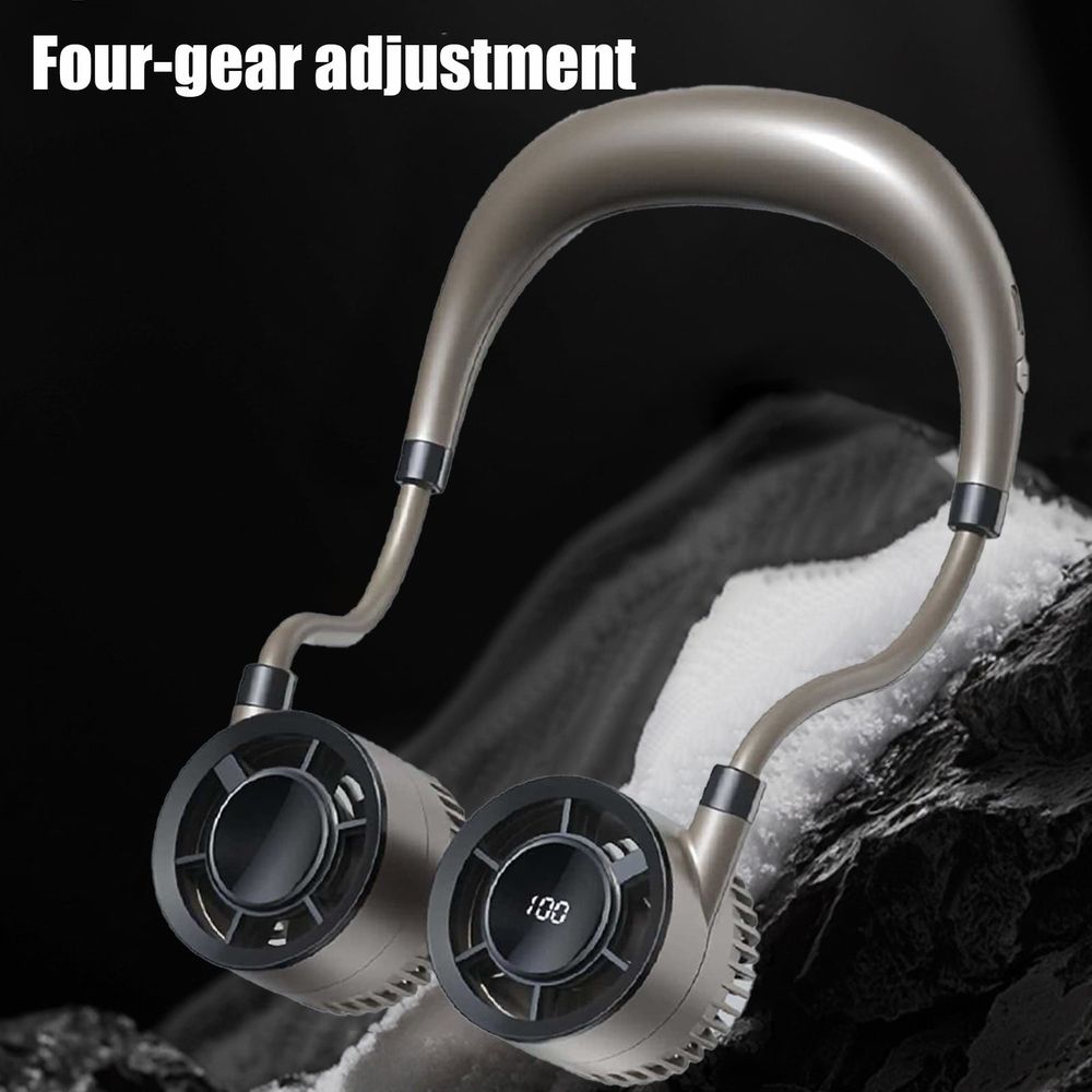 Multi Functional Rechargeable Neck Fan, Portable Bladeless Neck Fans, Hands-Free Portable USB-C Fast Charge, a New Portable Fan for Work and Life