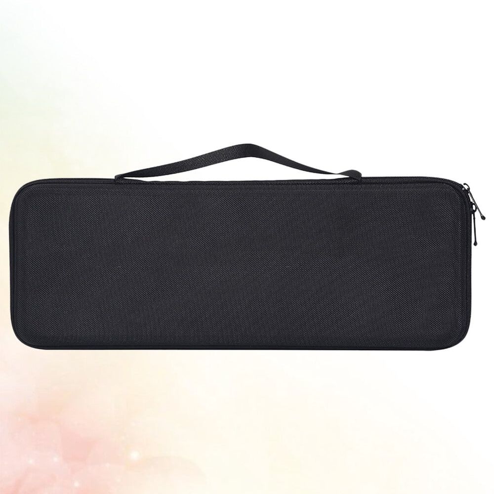 Black Hard Protective Keyboard Case with Shockproof Plastic Cover and Zipper for Keyboard Storage
