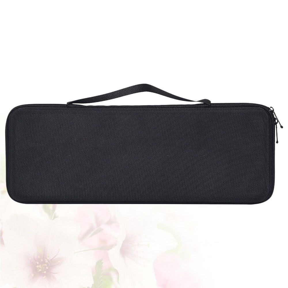 Black Hard Protective Keyboard Case with Shockproof Plastic Cover and Zipper for Keyboard Storage