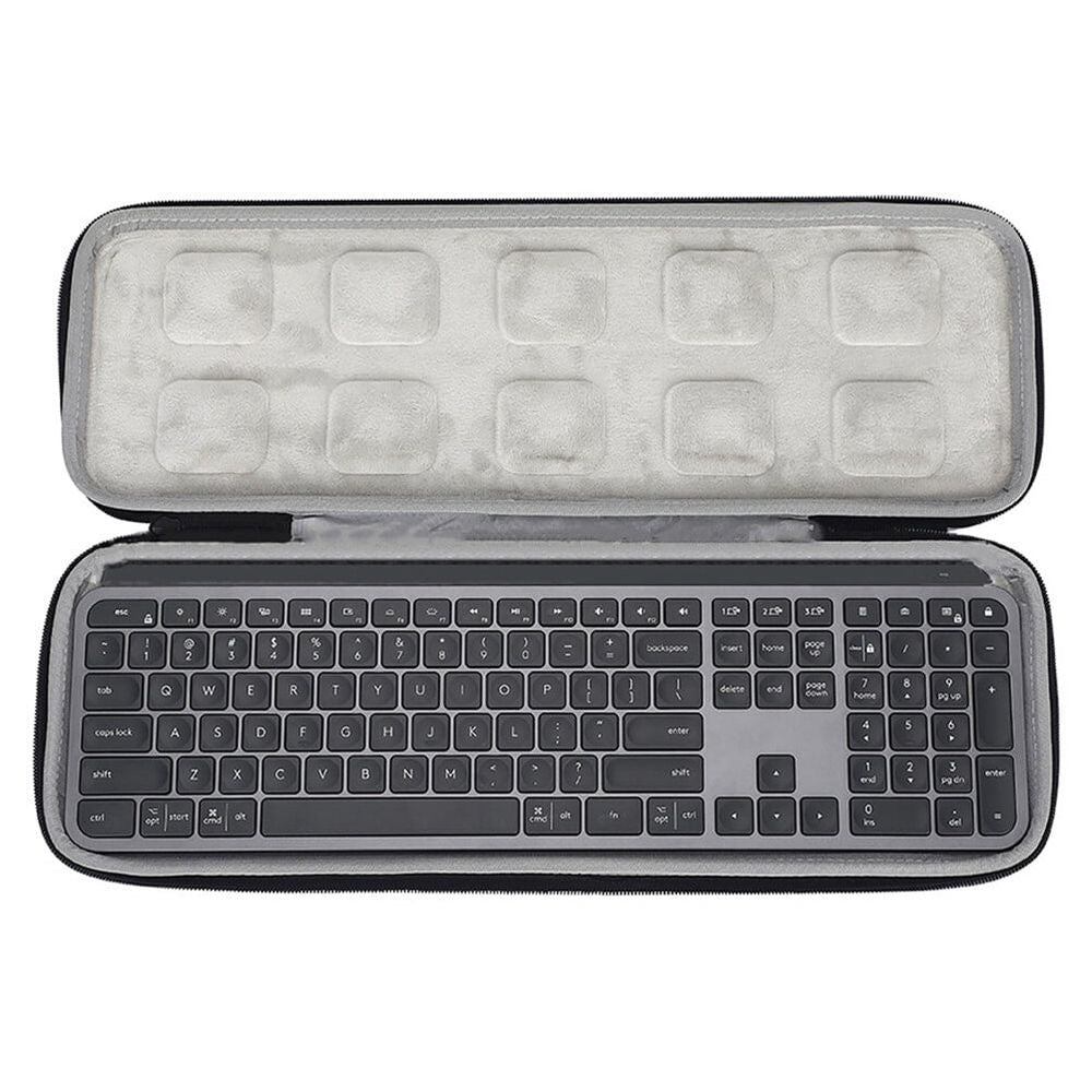 Black Hard Protective Keyboard Case with Shockproof Plastic Cover and Zipper for Keyboard Storage