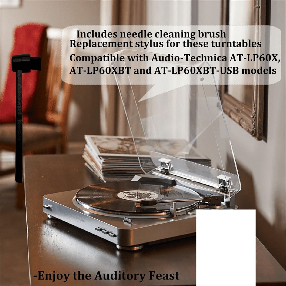 2Pcs Replace Stylus ATN3600L Vinyl Record Player Needle for AT-LP60