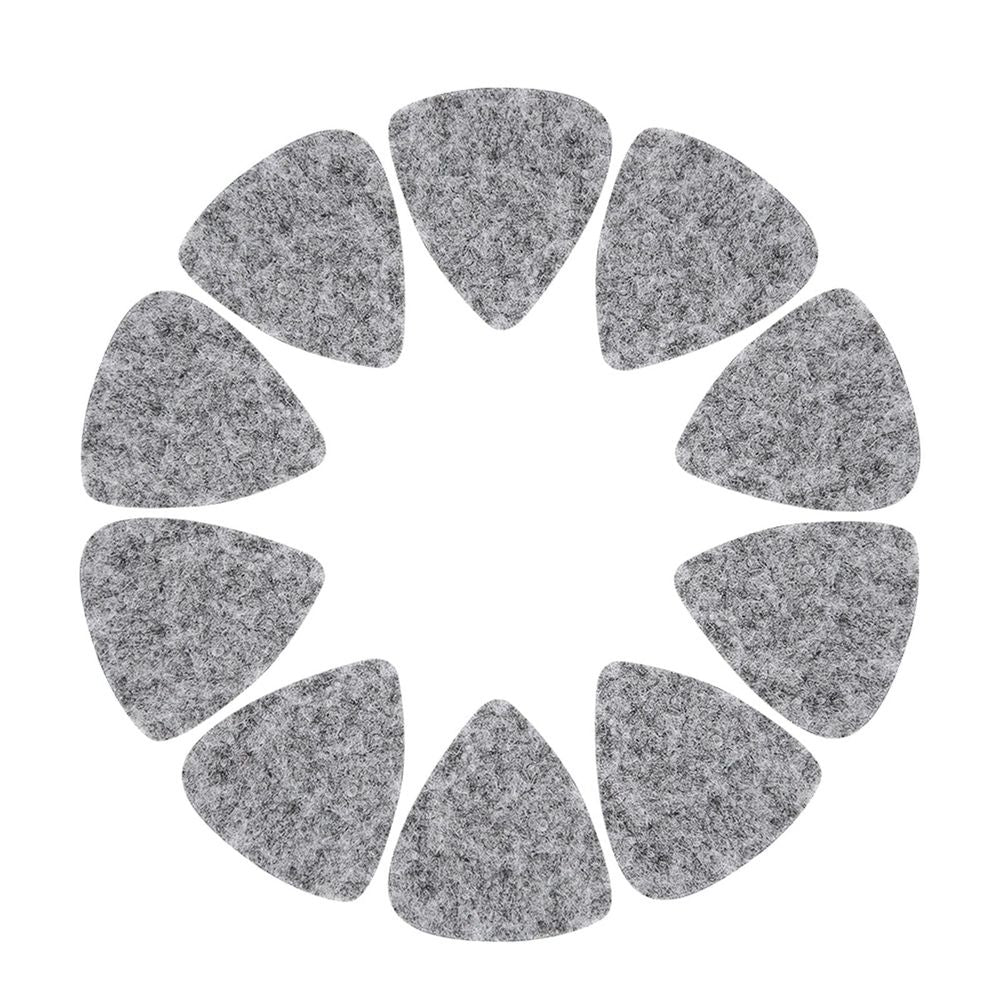 10Pcs High Quality Wool Felt Picks Plectrums 3mm for Guitar Ukulele(Grey)
