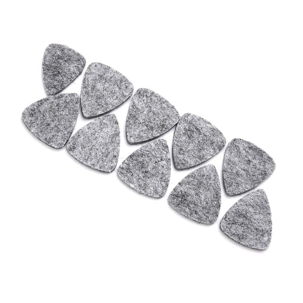 10Pcs High Quality Wool Felt Picks Plectrums 3mm for Guitar Ukulele(Grey)