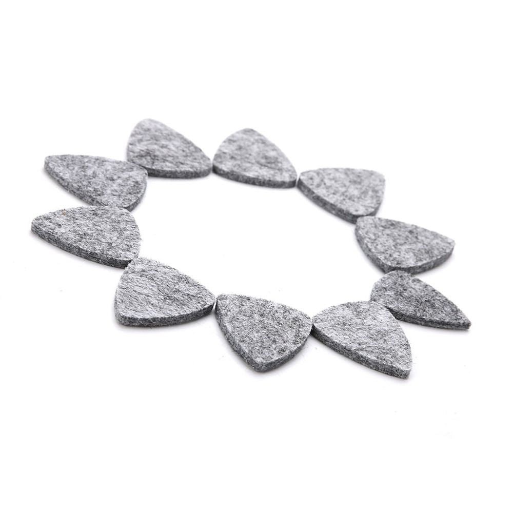 10Pcs High Quality Wool Felt Picks Plectrums 3mm for Guitar Ukulele(Grey)