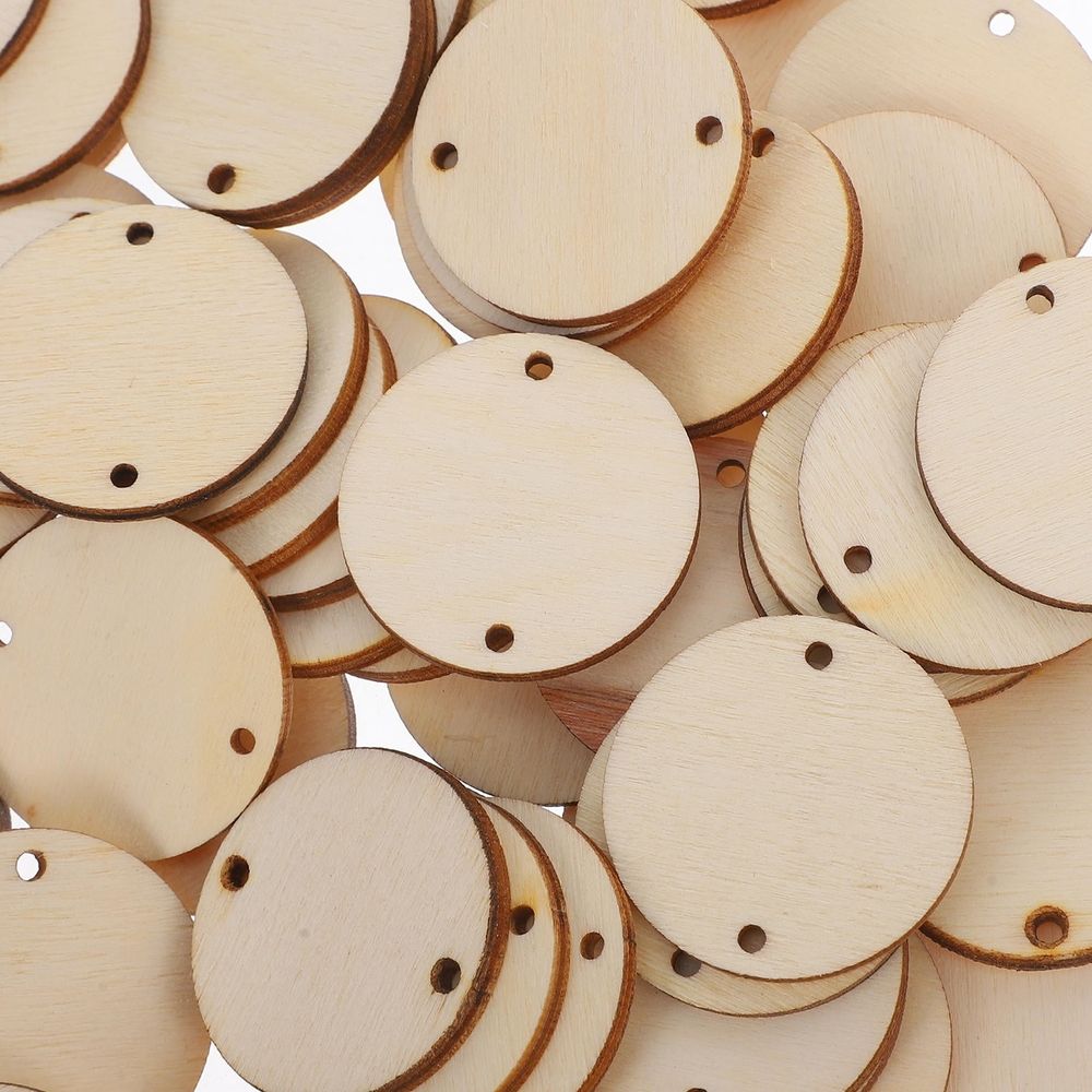 Small Round Wood Discs Wooden Discs 100pcs for Craft Projects