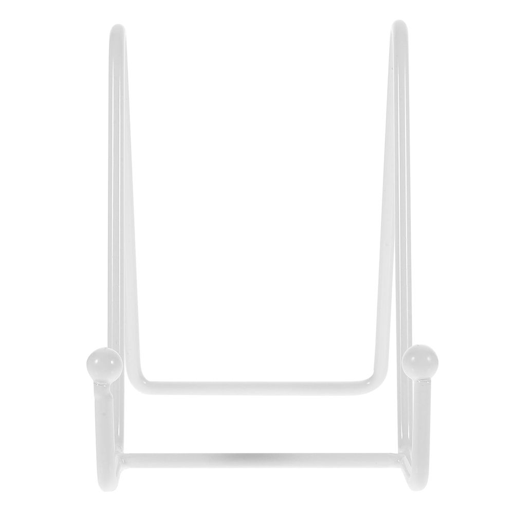 White Metal Easel Stand for Plates, Photos & Artwork – Multifunctional Iron Tabletop Display Holder, 2.95 x 4.13 x 4.13 Inches