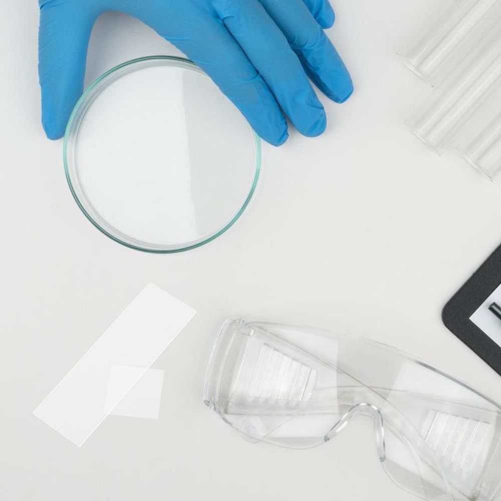 1Set Clear Glass Slides and Cover Slips for Microscopy Laboratory Applications
