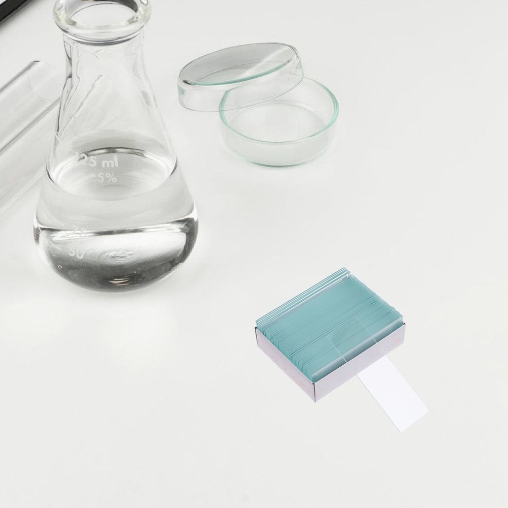 1Set Clear Glass Slides and Cover Slips for Microscopy Laboratory Applications