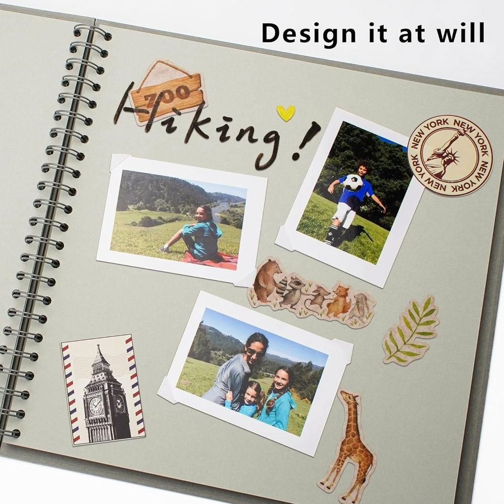 7x7 Inch Hardcover Scrapbook Album, Kraft Paper DIY Memory Book with 20 Sheets for Family, Wedding and Photo Preservation