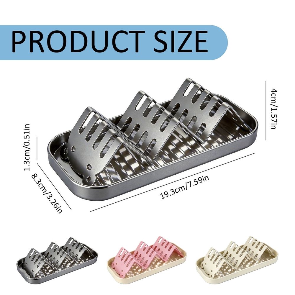 Wavy Soap Dish, Metal Self Draining Shampoo Bar Holder, White Drip Tray Quick Dry Soap Rack, Rustproof Bathroom Shower Soap Organizer, Wavy Soap Dish Holder for Shampoo Bars Conditioner Bars