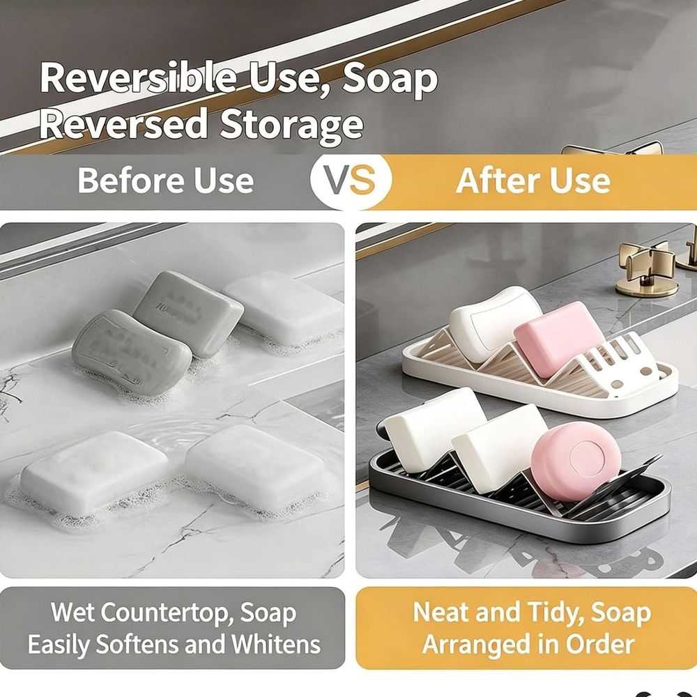 Wavy Soap Dish, Metal Self Draining Shampoo Bar Holder, White Drip Tray Quick Dry Soap Rack, Rustproof Bathroom Shower Soap Organizer, Wavy Soap Dish Holder for Shampoo Bars Conditioner Bars