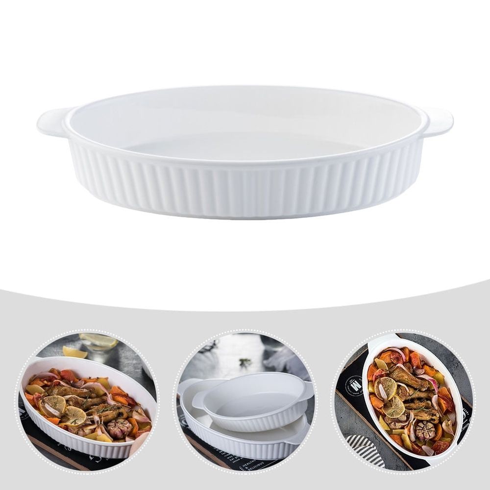 Oval Ceramic Baking Pan, Restaurant-Grade Bakeware Dish for Kitchen Cooking and Baking