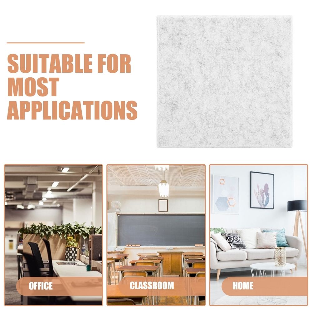 6Pcs Grey Felt Bulletin Boards for Wall Sound Insulation and Photo Display with Pin Message Function