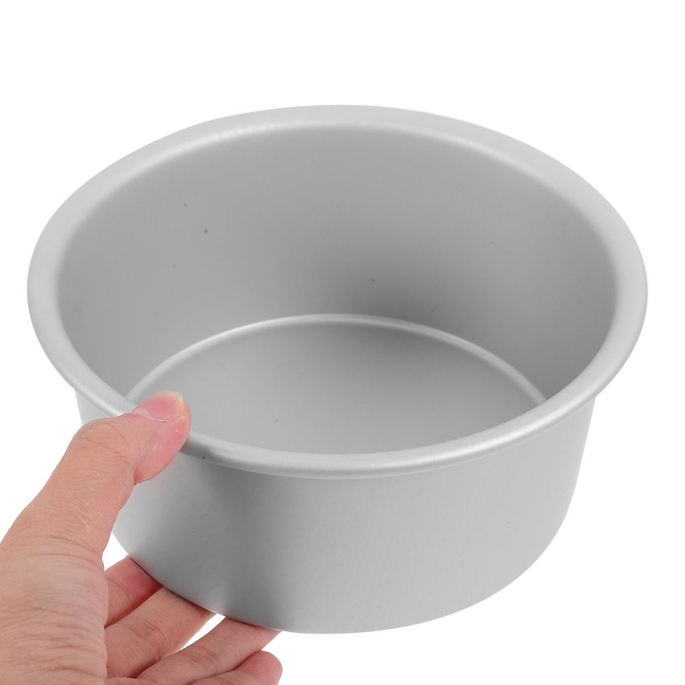 3Pcs Aluminum Alloy Round Cake Pans Plated Silver Baking Tins for Home Use