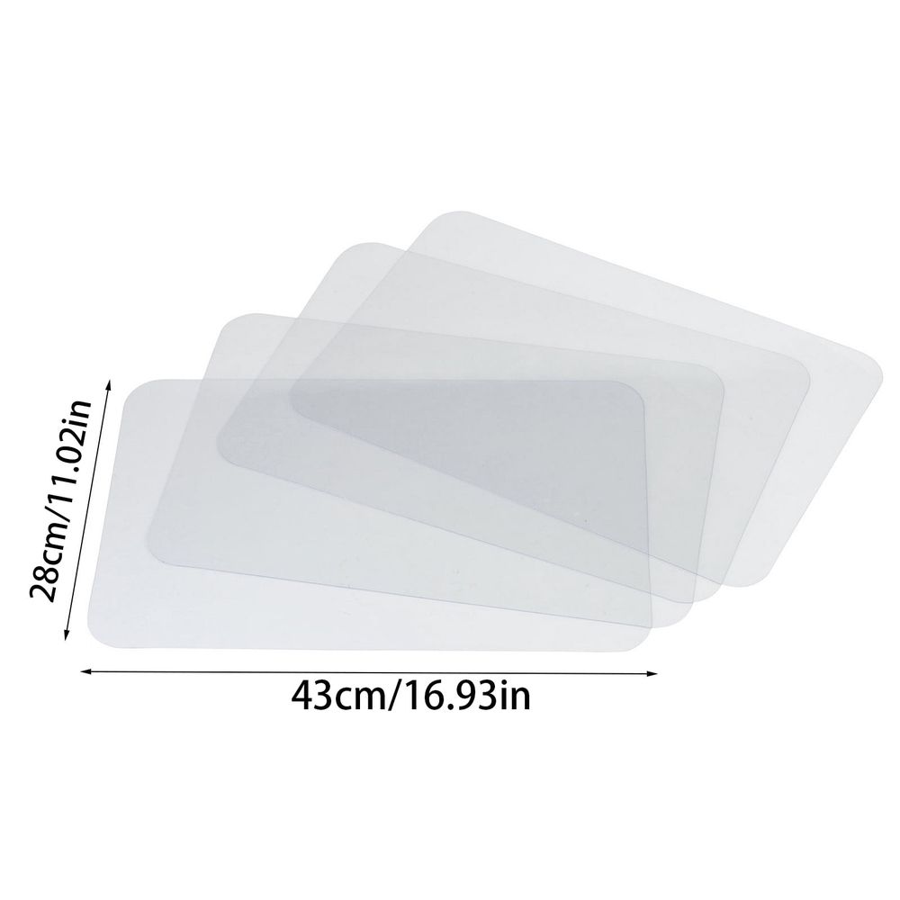 4 Pack Clear Refrigerator Shelf Liners, 16 x 11 In Waterproof Washable Cuttable Fridge Mats, Non-Slip Frosted Drawer & Cabinet Liner Pads