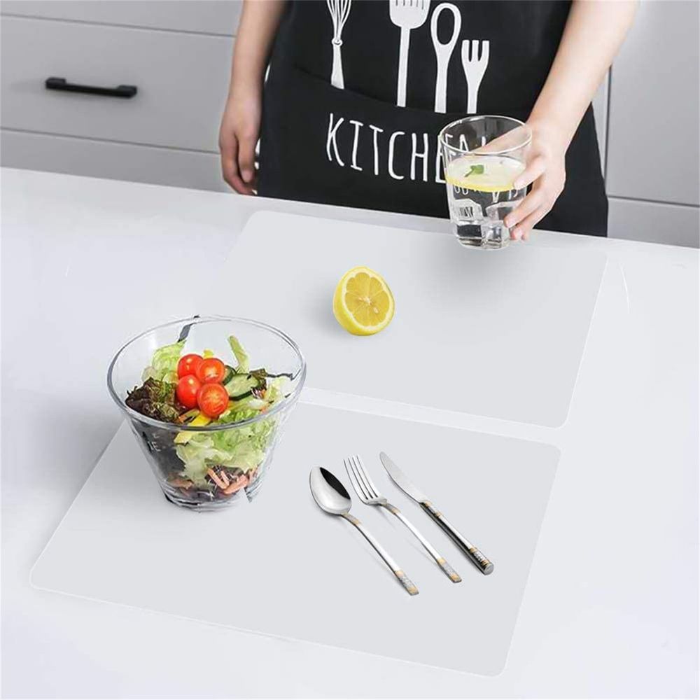 4 Pack Clear Refrigerator Shelf Liners, 16 x 11 In Waterproof Washable Cuttable Fridge Mats, Non-Slip Frosted Drawer & Cabinet Liner Pads