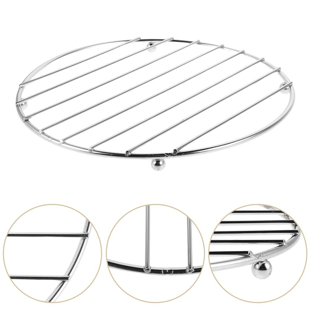 Multi-Purpose Round Stainless Steel Baking Rack for Oven Cooking and Hot Pot Stand