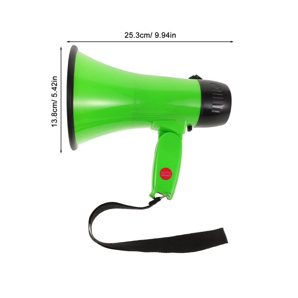 Handheld Design Green Megaphone Clear Sound Loudspeaker Crowd Control 1Pack