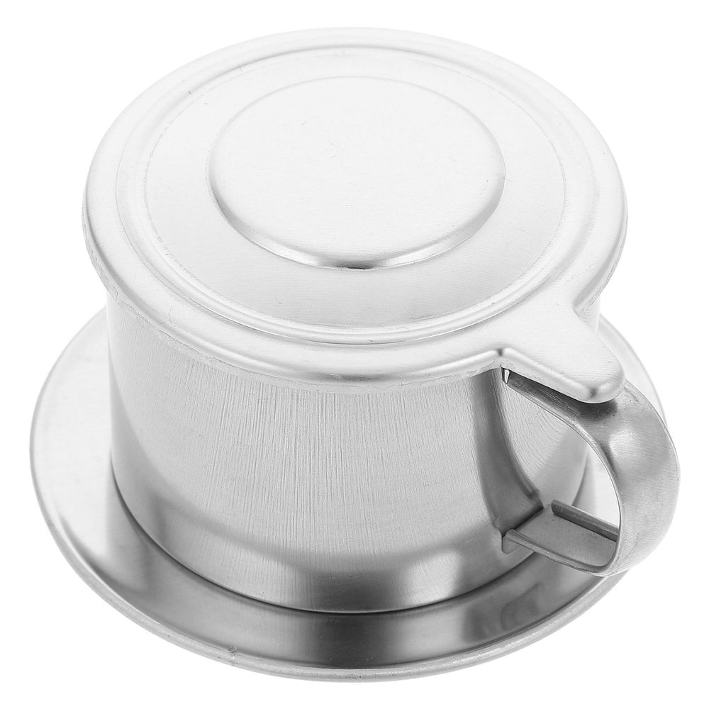 Silver Plated Vietnamese Coffee Drip Filter Maker for Home and Office Brewing Fresh Coffee