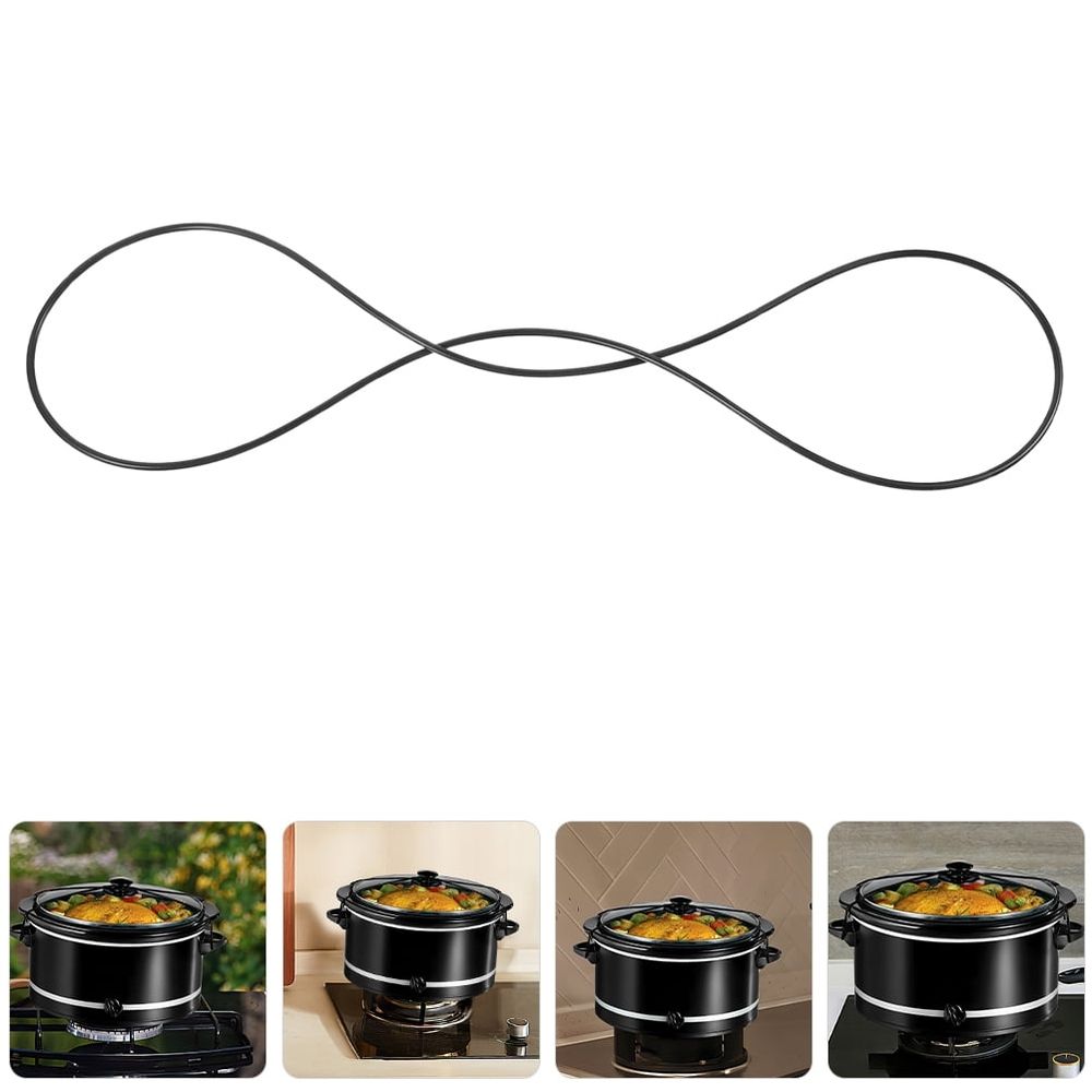 4Pcs Cooker Lid Fixing Belts Black Elastic Rings Practical Lid Lock for Pots