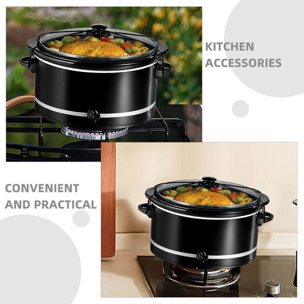 4Pcs Cooker Lid Fixing Belts Black Elastic Rings Practical Lid Lock for Pots