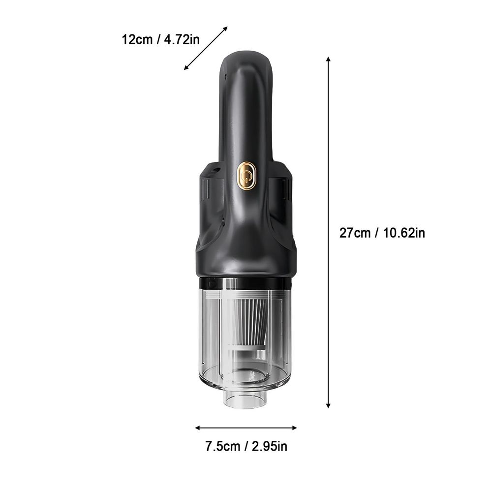 Handheld Vacuum Cleaner - 10.6 x 4.7 x 3in, Wireless Rechargeable with 10KPA Suction for Home, Car & Pet Hair