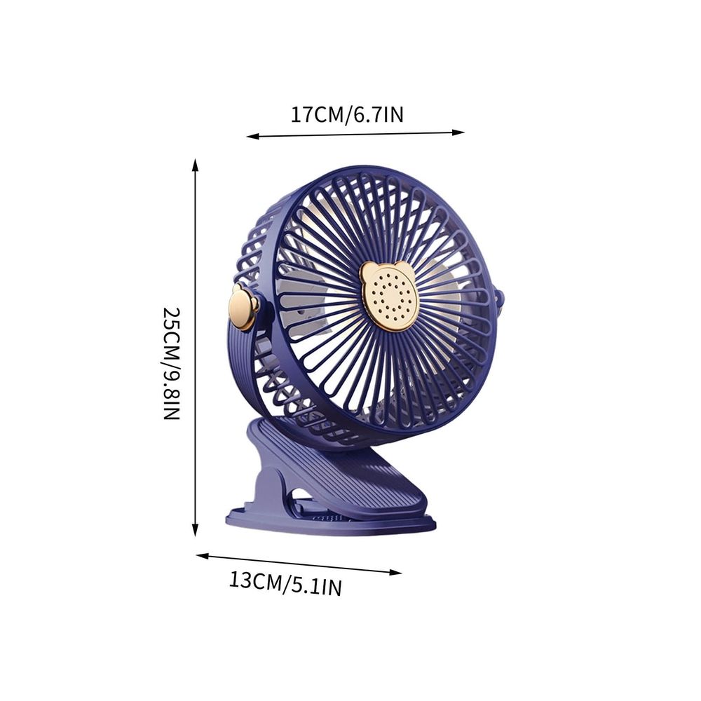 Multi-Purpose Clip Fan with Light - Rechargeable Fan, Variable Speeds, USB Portable for Office, Bedroom