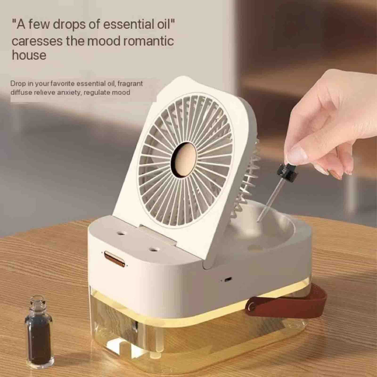 Double-spray Remote Control Timing Spray Humidifier Desktop Small Fan with Night Light Mute