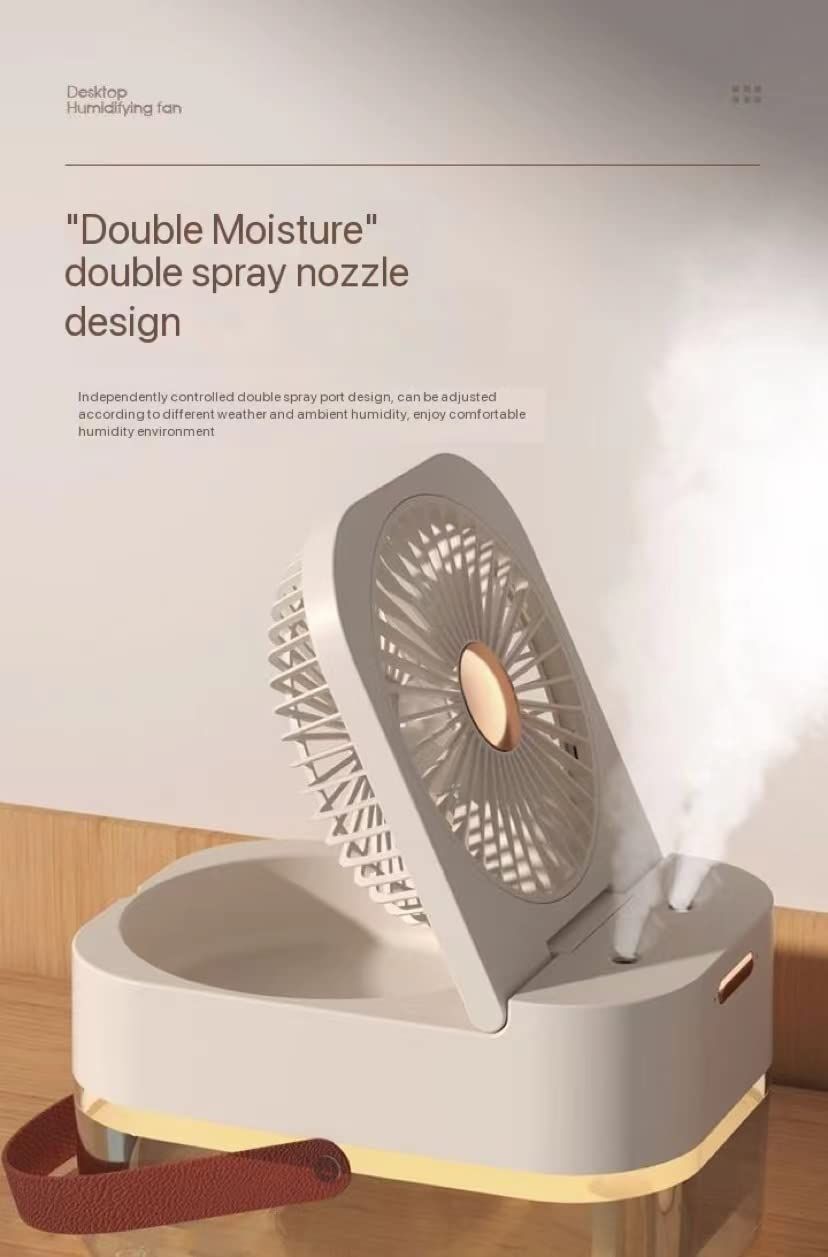 Double-spray Remote Control Timing Spray Humidifier Desktop Small Fan with Night Light Mute