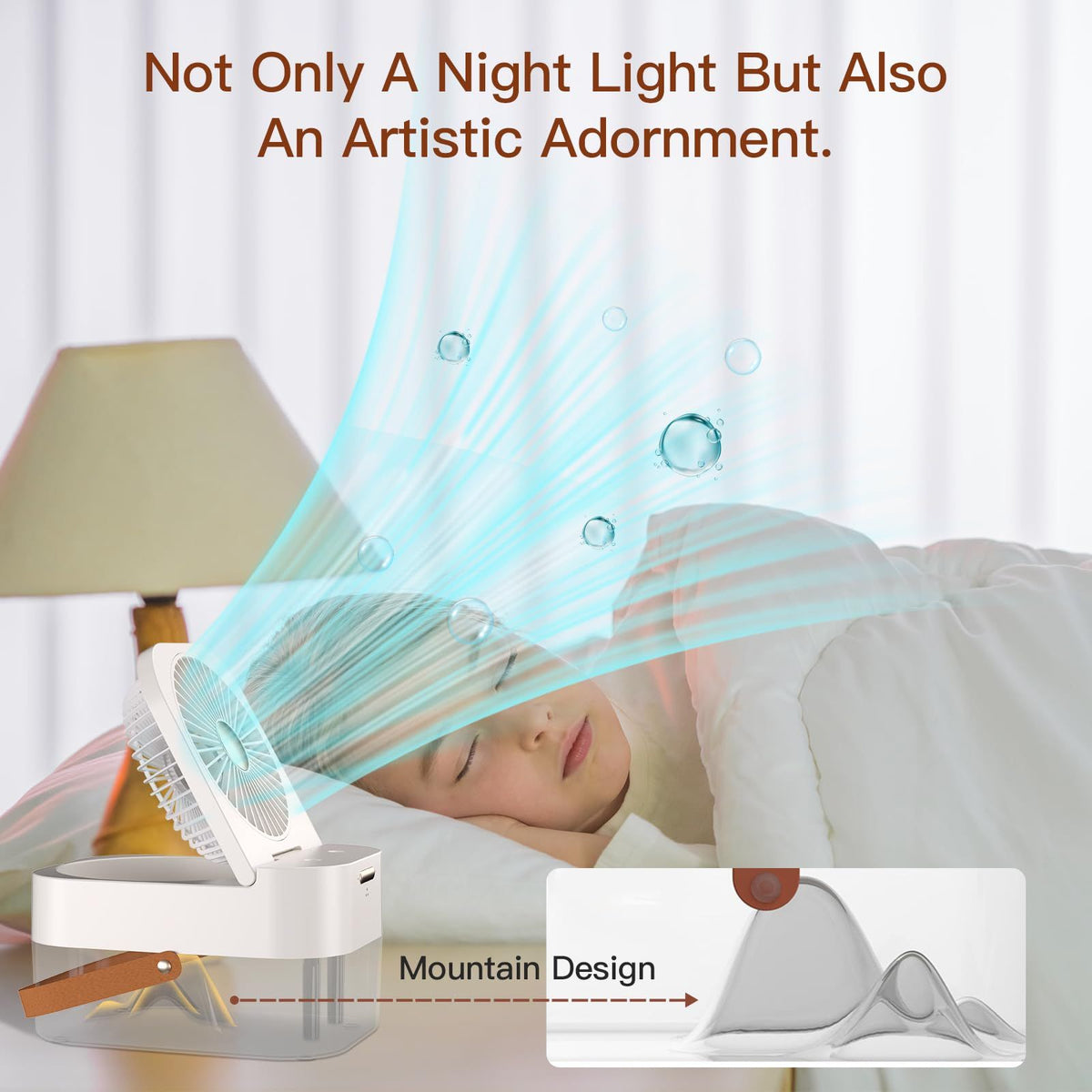 Double-spray Remote Control Timing Spray Humidifier Desktop Small Fan with Night Light Mute