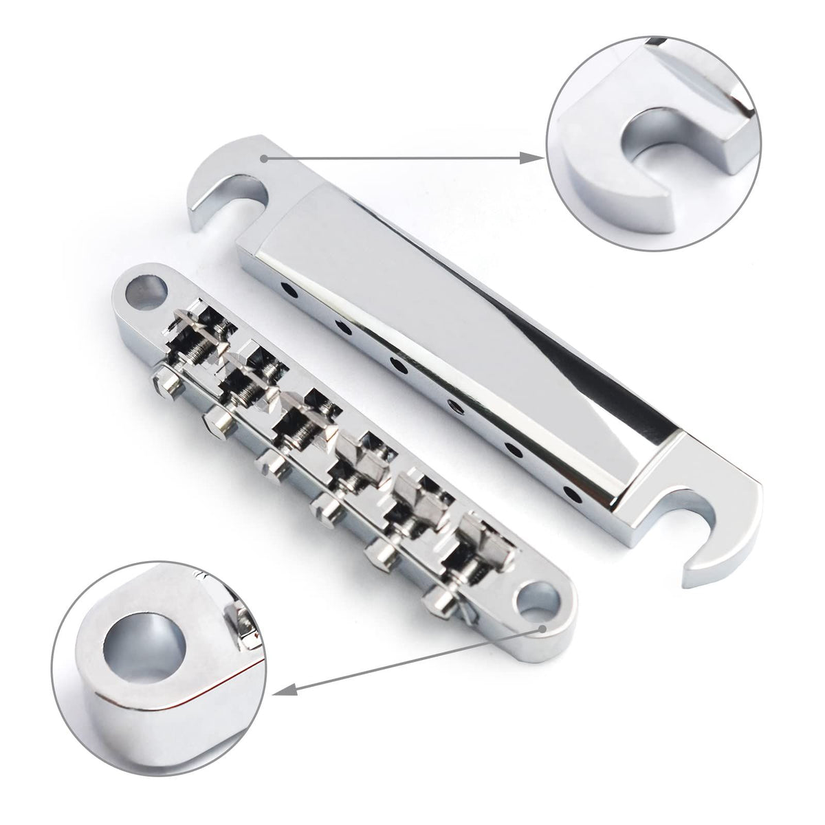 Electric Guitar Tune- Tailpiece Bridge Set w/Studs Mounting Accessories Fit For Replacement Parts