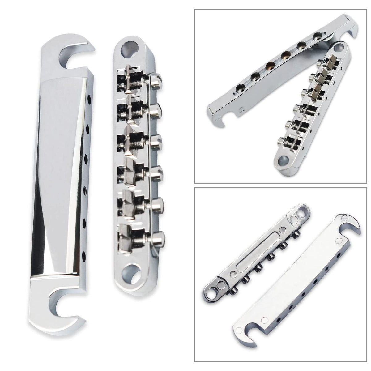 Electric Guitar Tune- Tailpiece Bridge Set w/Studs Mounting Accessories Fit For Replacement Parts