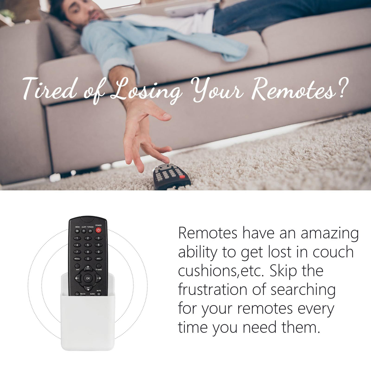 Remote Control Holder Wall Mount Media Controller Organizer Box for Office Bedroom Parlor Pack of 2 (White)