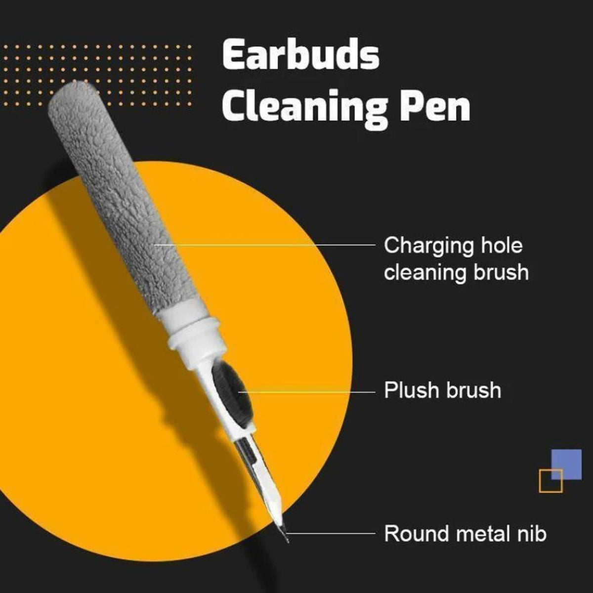 Earbuds Cleaner Kit for Multi-Function Cleaning Pen Soft Brush for Bluetooths Earphones Case Cleaning Tools for Earbuds White