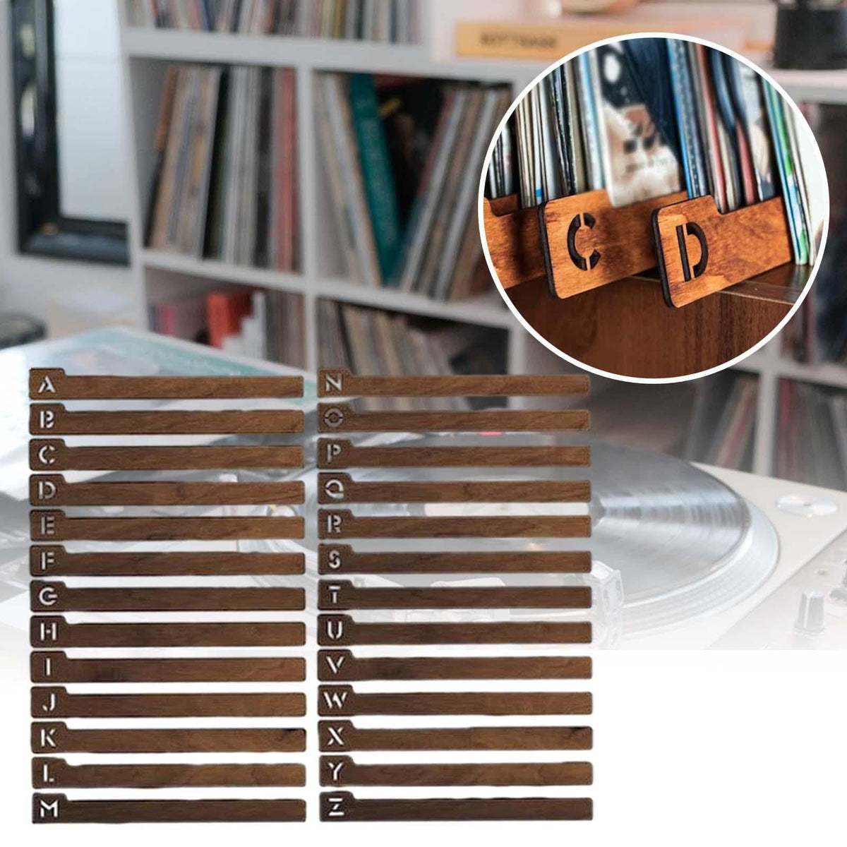 26 Pieces Vinyl Record Dividers Alphabetize Organizer Easy to Use Alphabetical A to Z Record Dividers for Media CD DVD Movies